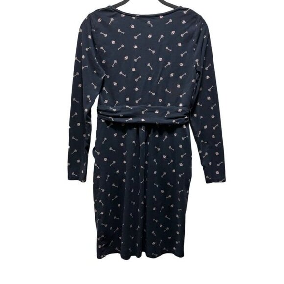 Boden Womens Mabel Long Sleeve Navy Dress With Lock And Key Print Size 8 - Picture 3 of 9